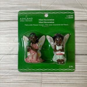 Ashland mini decoration fairy with flower crown 2pc mini figures
